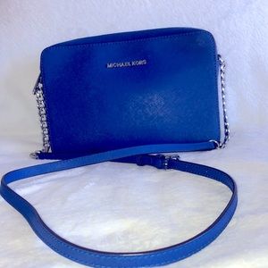Michael Kors cobalt blue leather crossbody purse